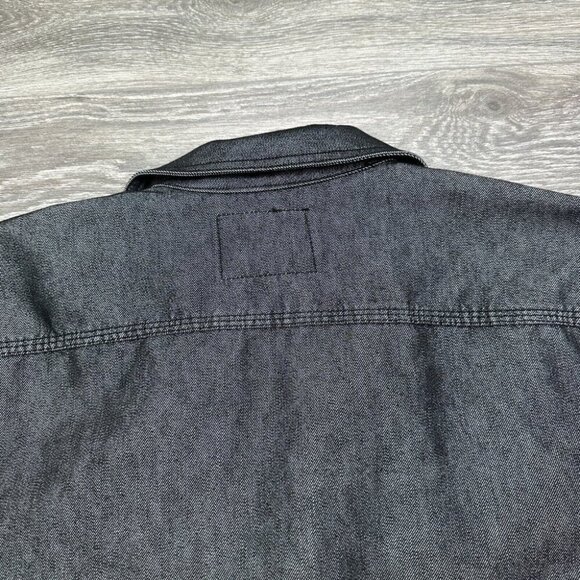 Guess Denim Trucker Jacket Men's XXL Gray Iridescent Silver Y2K Baggy Vintage - Picture 10 of 14